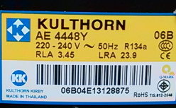 KULTHORN泰康AE4448Y压缩机R134A冷媒展示柜冷柜制冰机